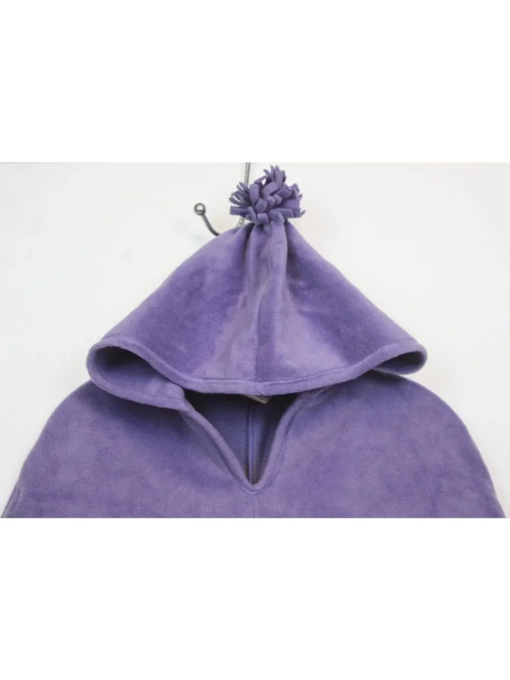 2005 Gymboree Winter Princess Purple Fleece Poncho Hooded Pockets sz Lg 10/12